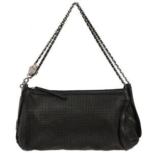 Chanel Black Perforated Calfskin Pulley Shoulder Bag